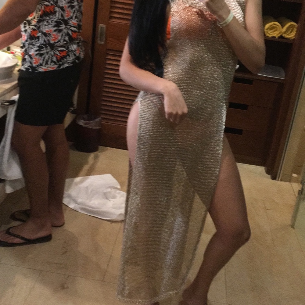 Gold bikini cover up